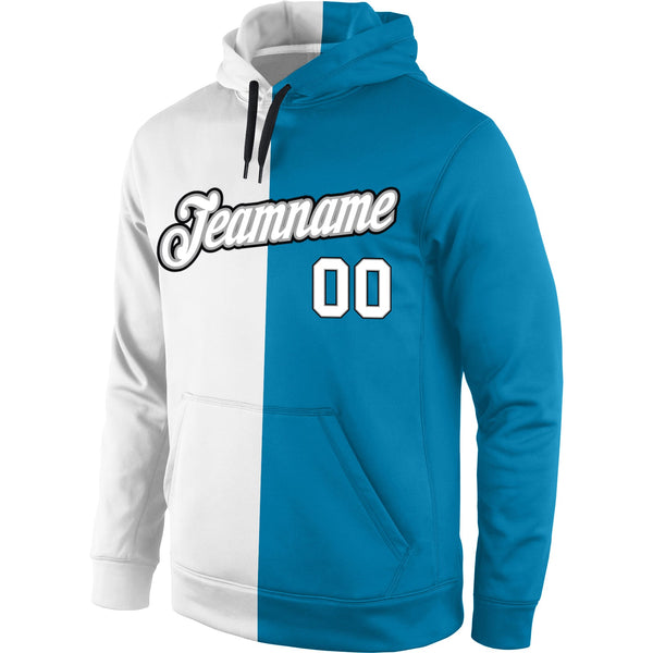 Custom Stitched Panther Blue White-Gray Split Fashion Sports Pullover Sweatshirt Hoodie alternate