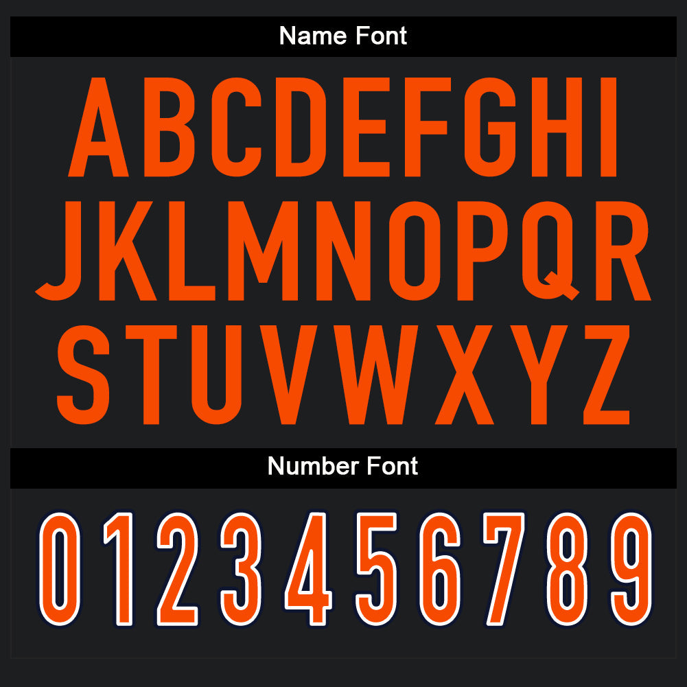 Custom Black Orange-White Split Fashion Football Jersey - Detail