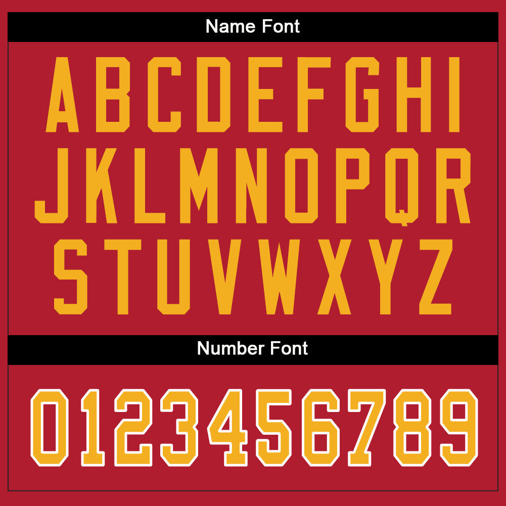 Custom Scarlet Gold-White Split Fashion Football Jersey - Detail