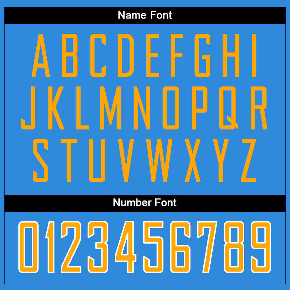 Custom Powder Blue Gold-White Split Fashion Football Jersey - Detail