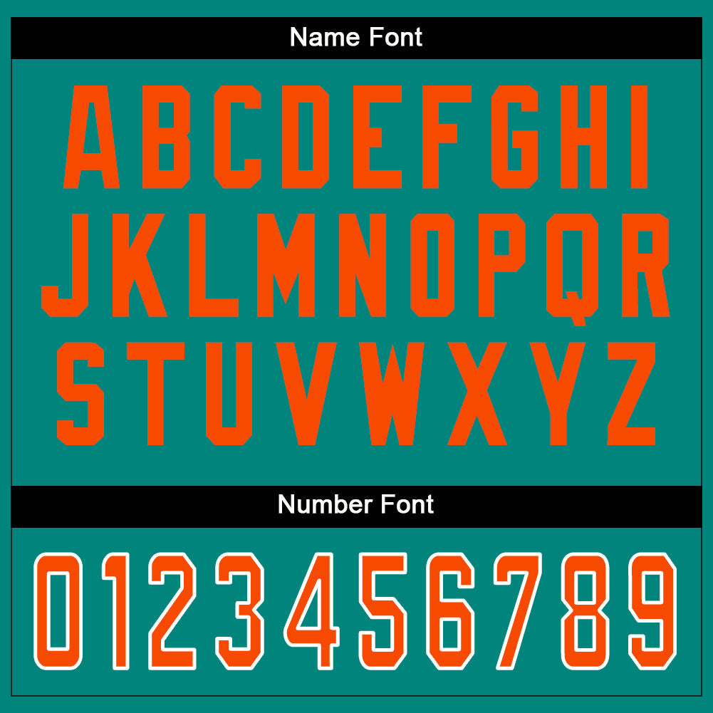 Custom Aqua Orange-White Split Fashion Football Jersey - Detail