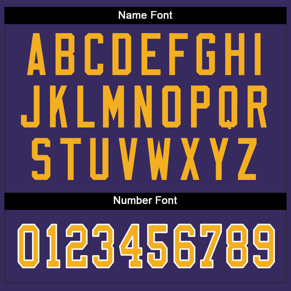 Custom Purple Gold-White Split Fashion Football Jersey - Detail