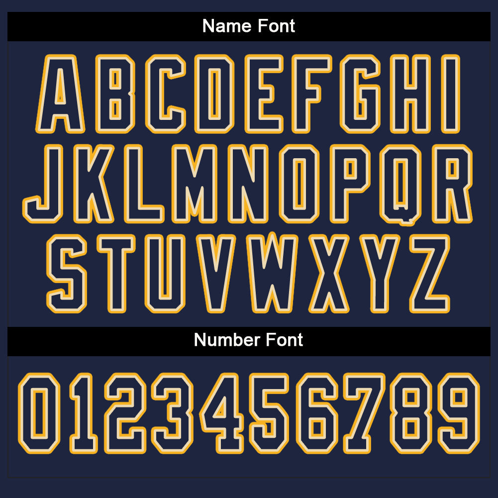 Custom Cream Navy-Gold Split Fashion Football Jersey - Detail