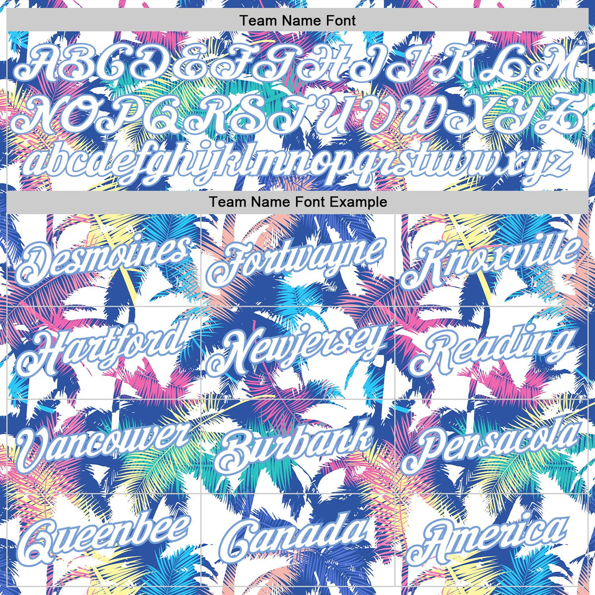 Custom White White-Light Blue 3D Pattern Hawaii Palm Trees Authentic Basketball Jersey - Front