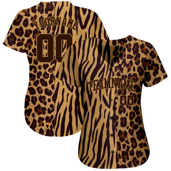 Custom 3D Pattern Design Leopard Skin Zebra Stripe Authentic Baseball Jersey alternate