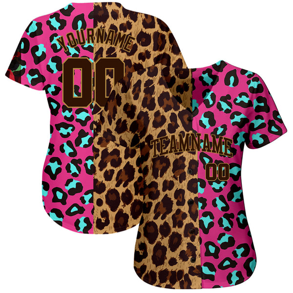 Custom 3D Pattern Design Leopard Authentic Baseball Jersey alternate