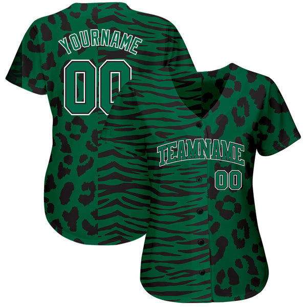 Custom 3D Pattern Design Leopard Skin Zebra Stripe Authentic Baseball Jersey alternate