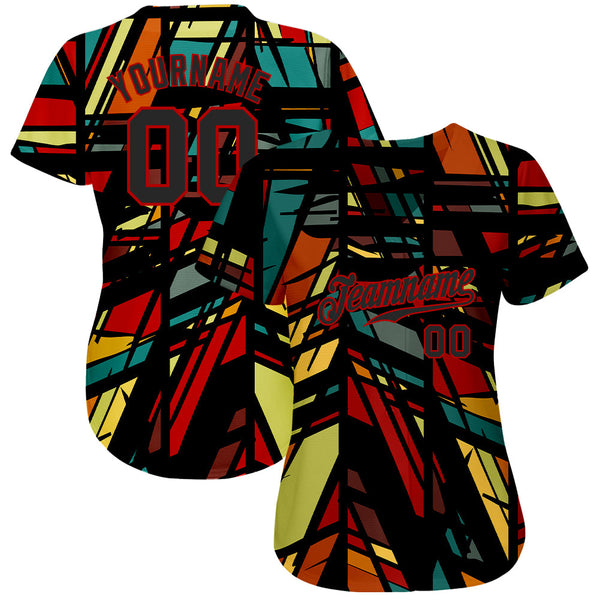 Custom 3D Pattern Design Lines Authentic Baseball Jersey alternate