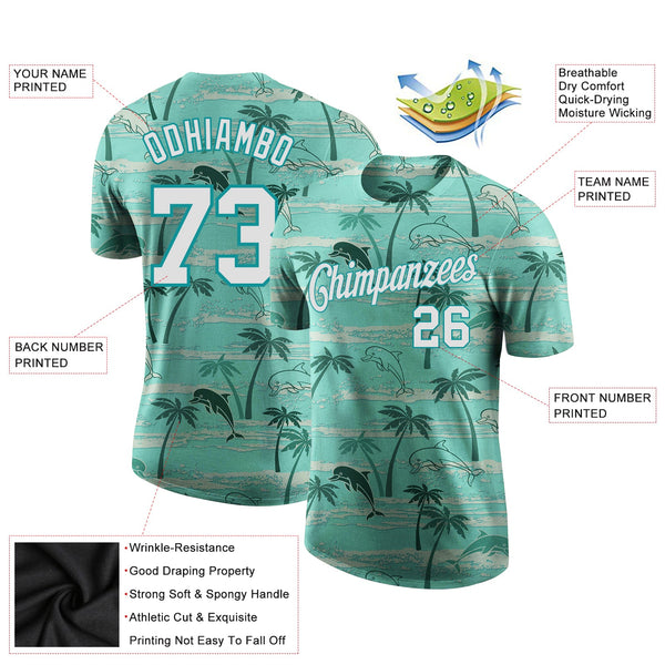 Custom 3D Pattern Design Hawaii Palm Trees Performance T-Shirt alternate