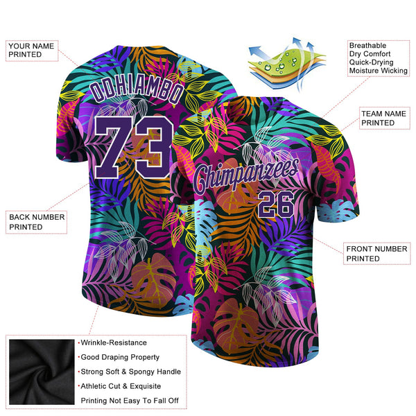 Custom 3D Pattern Design Hawaii Palm Trees Performance T-Shirt alternate