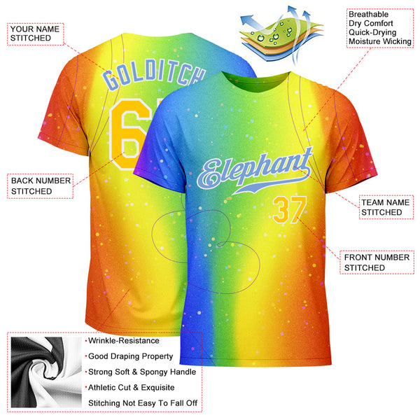 Custom Rainbow For Pride Month Love Is Love LGBT Performance T-Shirt alternate