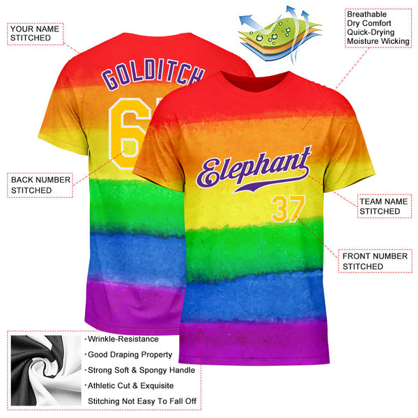 Custom Rainbow For Pride Month Love Is Love LGBT Performance T-Shirt alternate