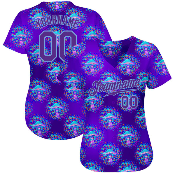 Custom 3D Pattern Design Magic Mushrooms Psychedelic Hallucination Authentic Baseball Jersey alternate