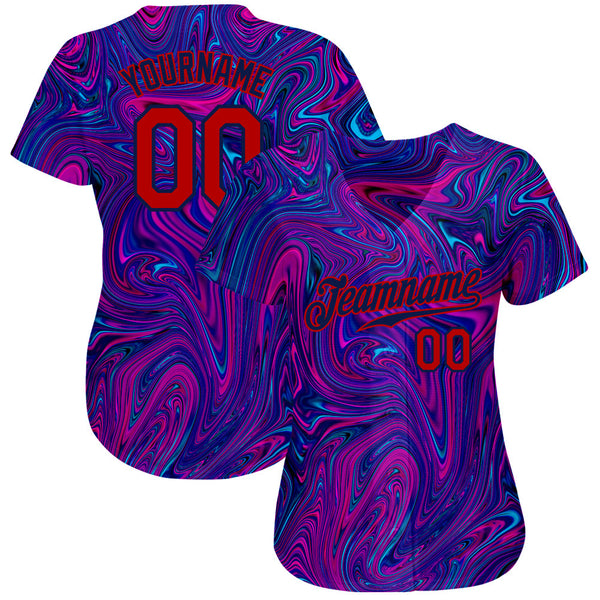 Custom 3D Pattern Design Abstract Interweaving Curved Fluid Art Authentic Baseball Jersey alternate