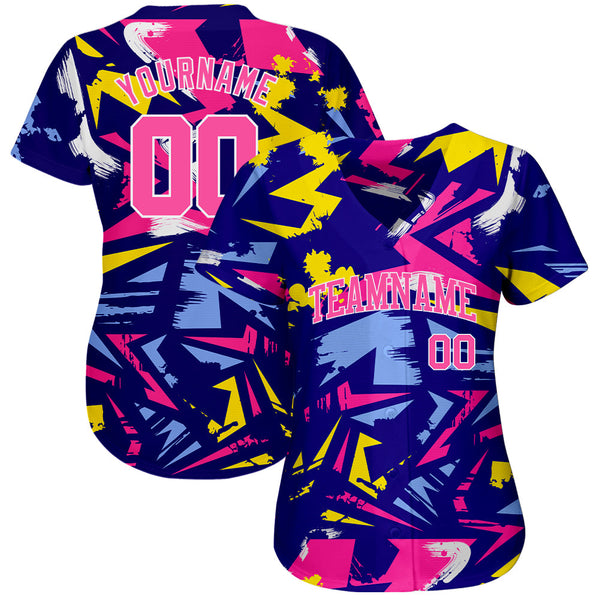 Custom 3D Pattern Design Music Festival Authentic Baseball Jersey alternate