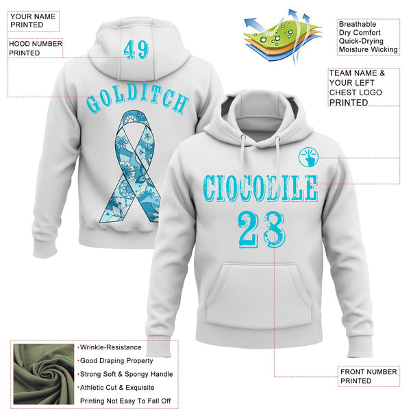 Custom White Lakes Blue 3D Prostate Cancer World Cancer Day Ribbon Support Sports Pullover Sweatshirt Hoodie alternate