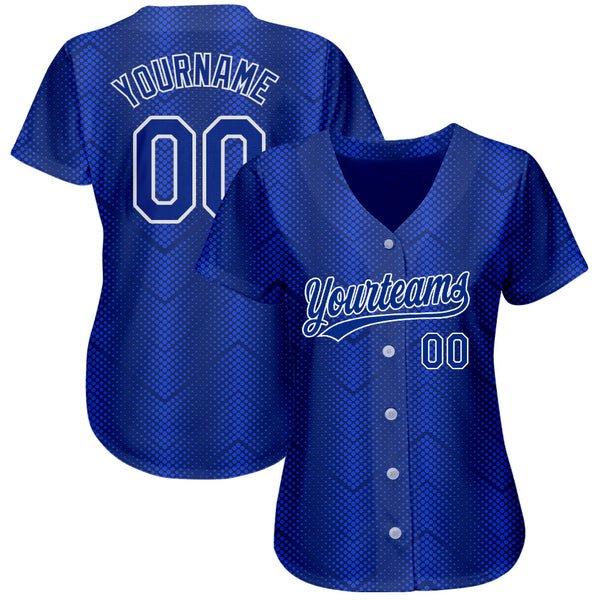 Custom Royal Royal-Navy 3D Pattern Design Authentic Baseball Jersey alternate
