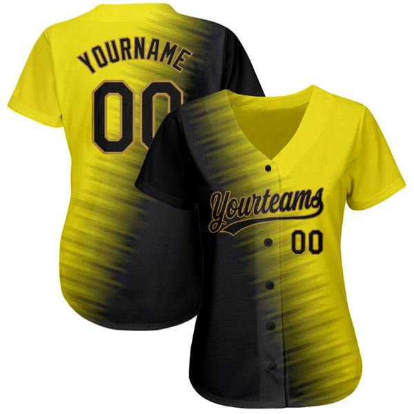 Custom Gold Black-Old Gold 3D Pattern Design Authentic Baseball Jersey alternate