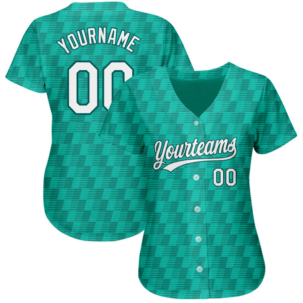 Custom Kelly Green White-Black 3D Pattern Design Authentic Baseball Jersey alternate