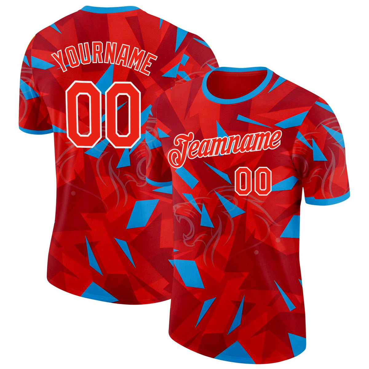 Custom Red Blue-White Czech Republic Soccer Jersey Performance T-Shirt
