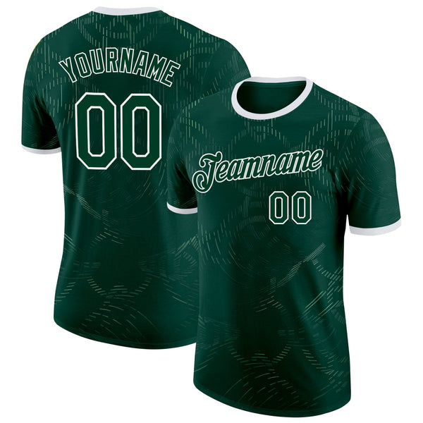 Custom Green White Ireland Celtic Knot Soccer Jersey Performance T-Shirt