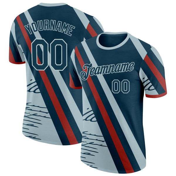 Custom Blue Navy-Red USA Soccer Jersey Performance T-Shirt