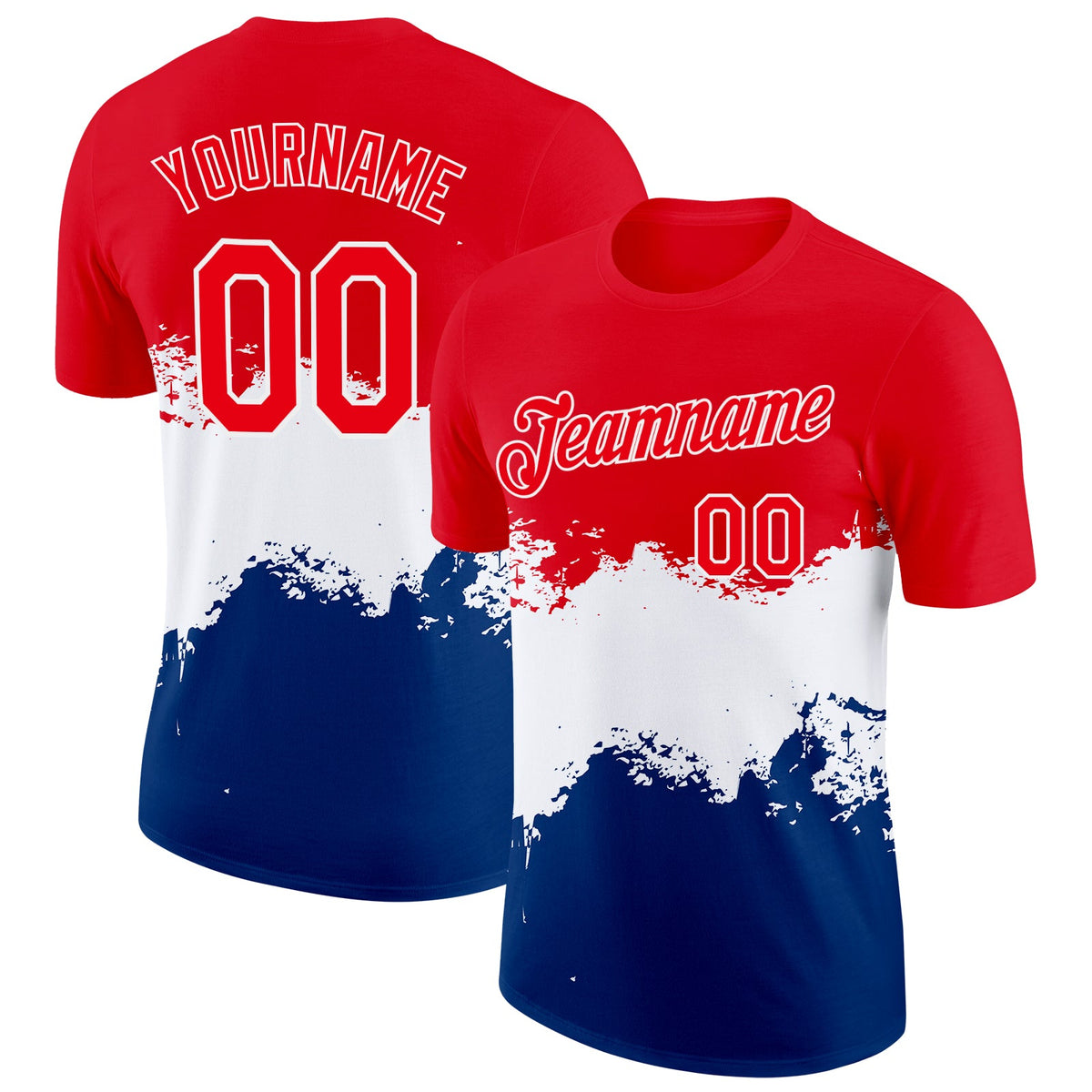 Custom Fire Red White-Blue Netherlands Soccer Jersey Performance T-Shirt