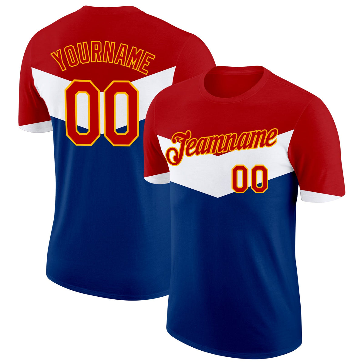 Custom Red White Blue-Gold Netherlands Soccer Jersey Performance T-Shirt