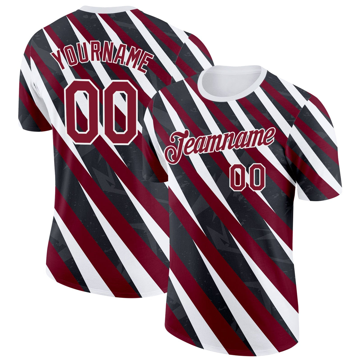 Custom Black Crimson-White Canada Line Soccer Jersey Performance T-Shirt