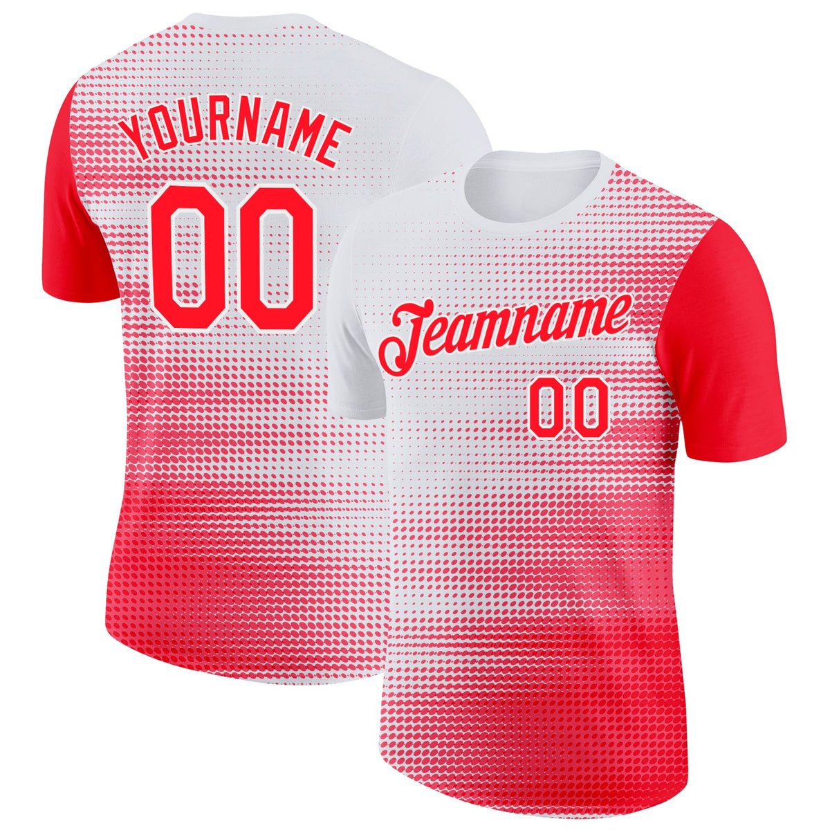 Custom White Red Canada Round Soccer Jersey Performance T-Shirt