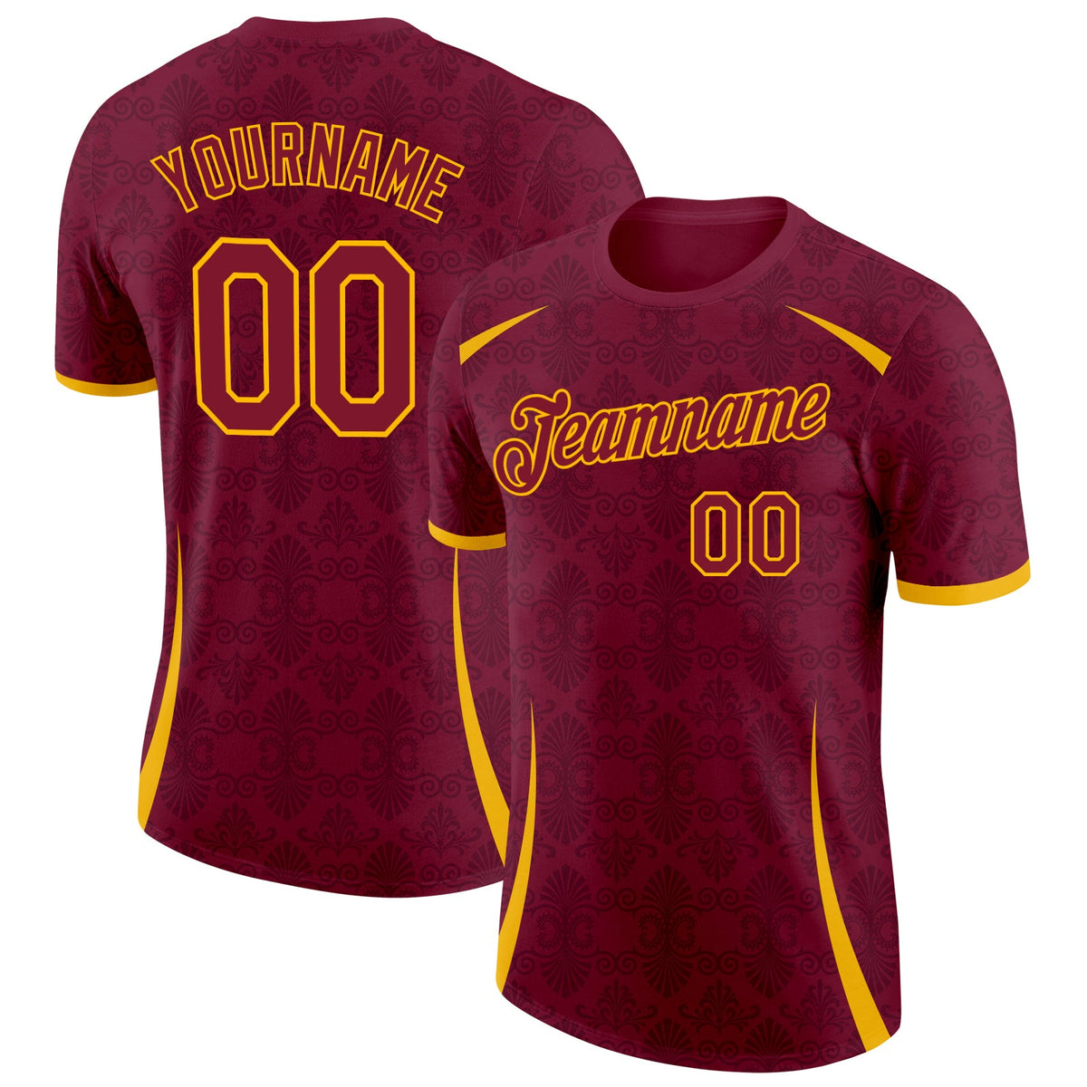 Custom Crimson Gold Italy Subtle Soccer Jersey Performance T-Shirt