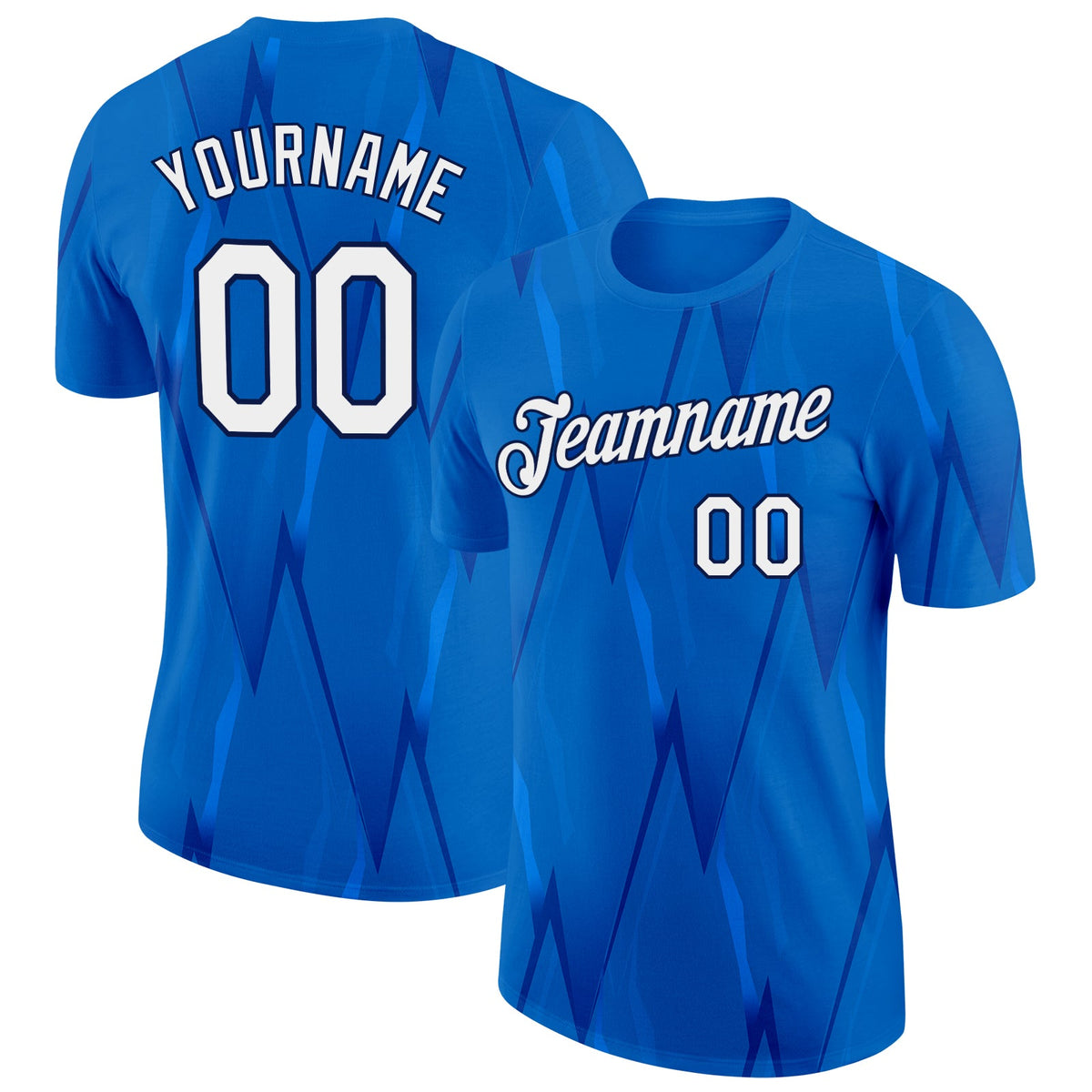 Custom Blue White-Navy Italy Line Soccer Jersey Performance T-Shirt