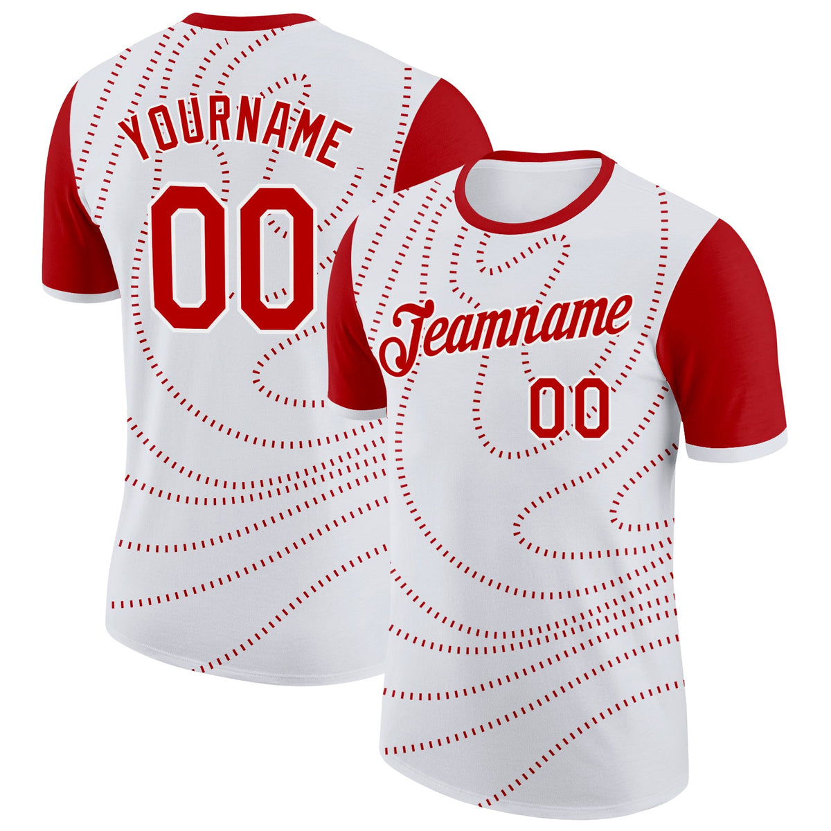 Custom White Red Switzerland Line Soccer Jersey Performance T-Shirt