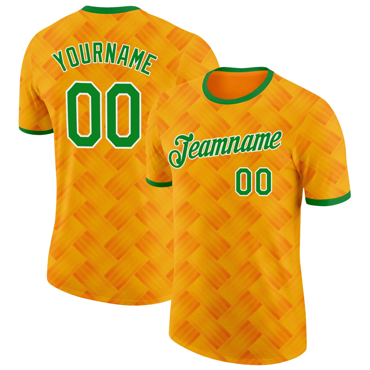 Custom Orange Grass Green-White Cote d'Ivoire Line Soccer Jersey Performance T-Shirt