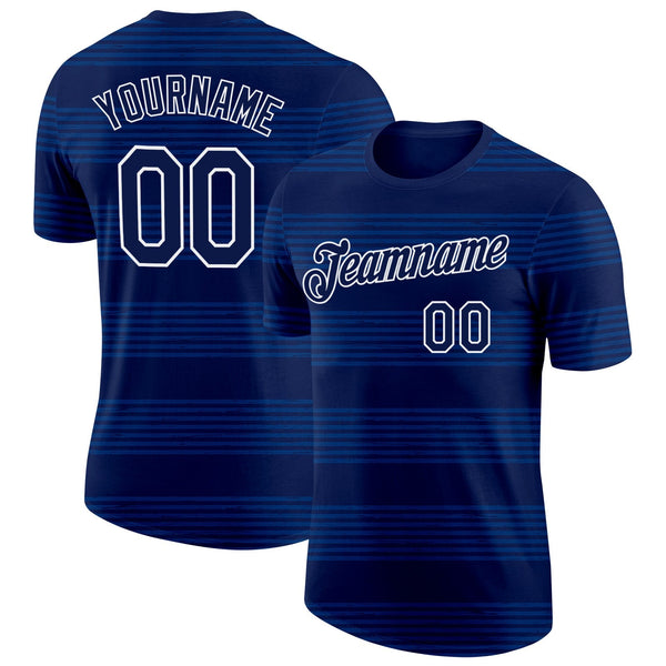 Custom Navy White-US Navy Blue Scotland Performance T-Shirt
