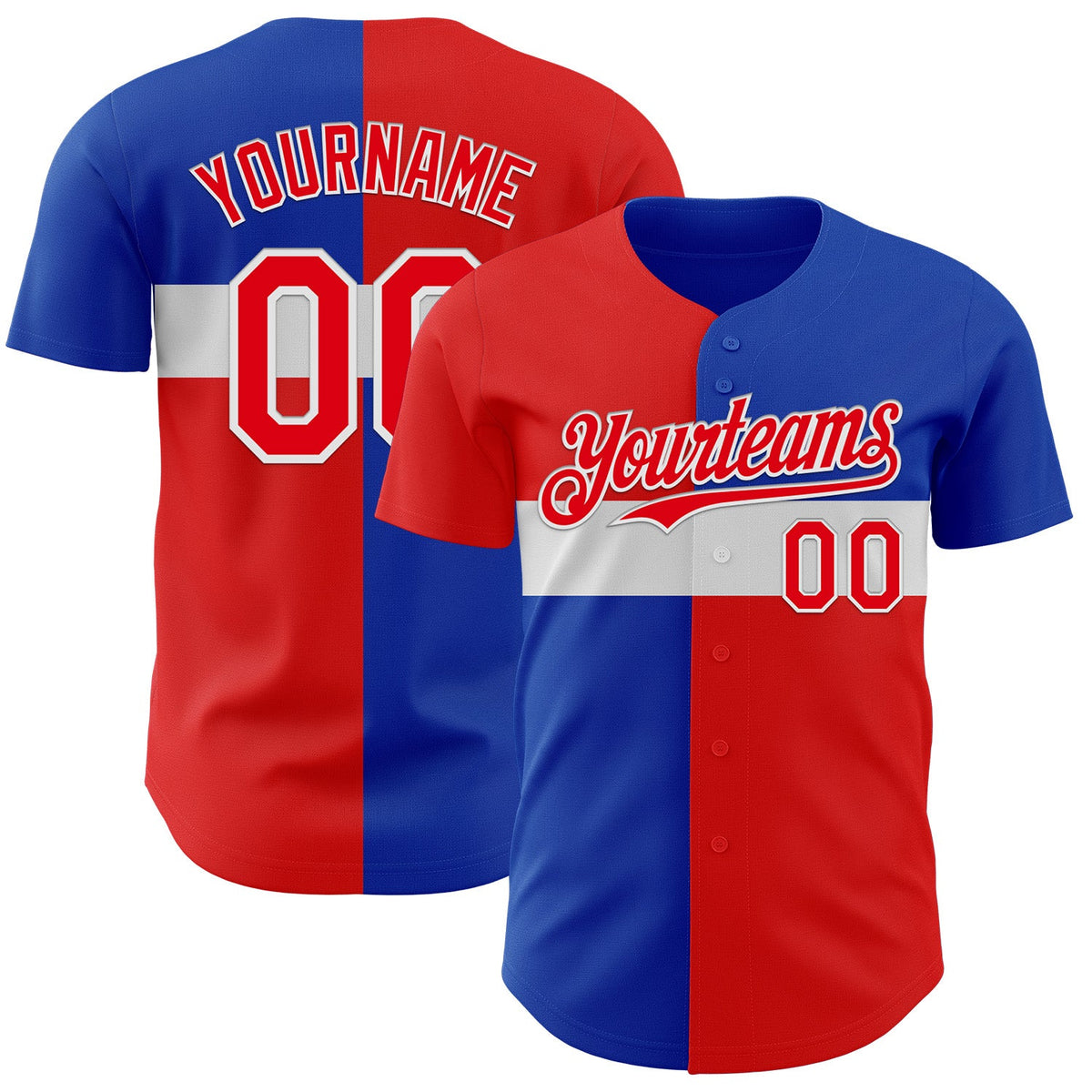Custom Blue Fire Red-White Texas Flag City Edition Authentic Baseball Jersey