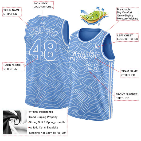Custom Light Blue White Authentic City Edition Basketball Jersey alternate