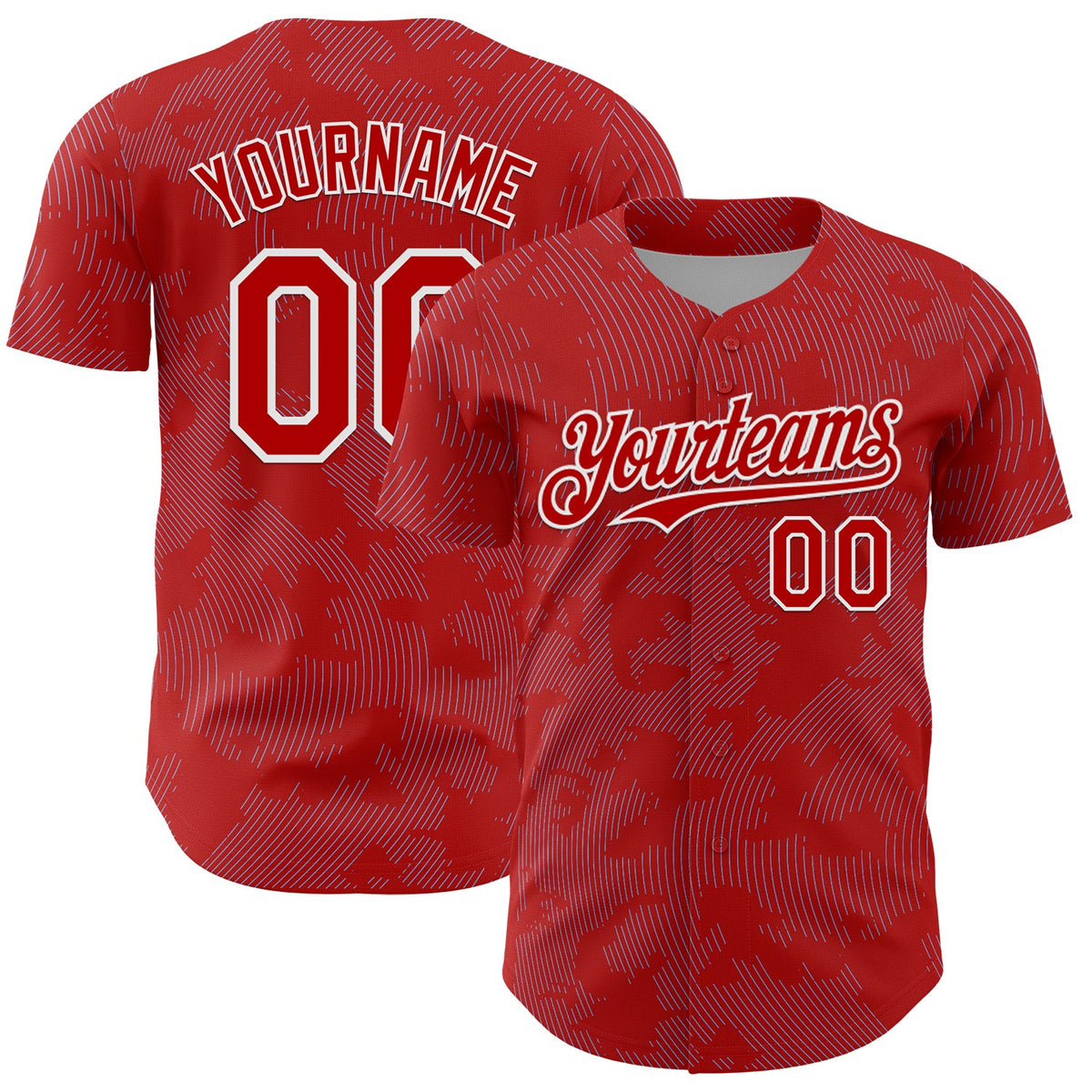 Custom Red Light Blue-White Curve Lines Authentic Baseball Jersey