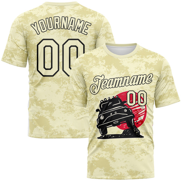 Custom City Cream-Black Concept Adventure Off Road Performance T-Shirt