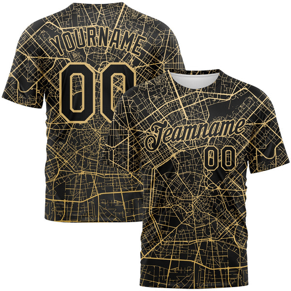 Custom Black-City Cream City Street Map Urban Grid Performance T-Shirt
