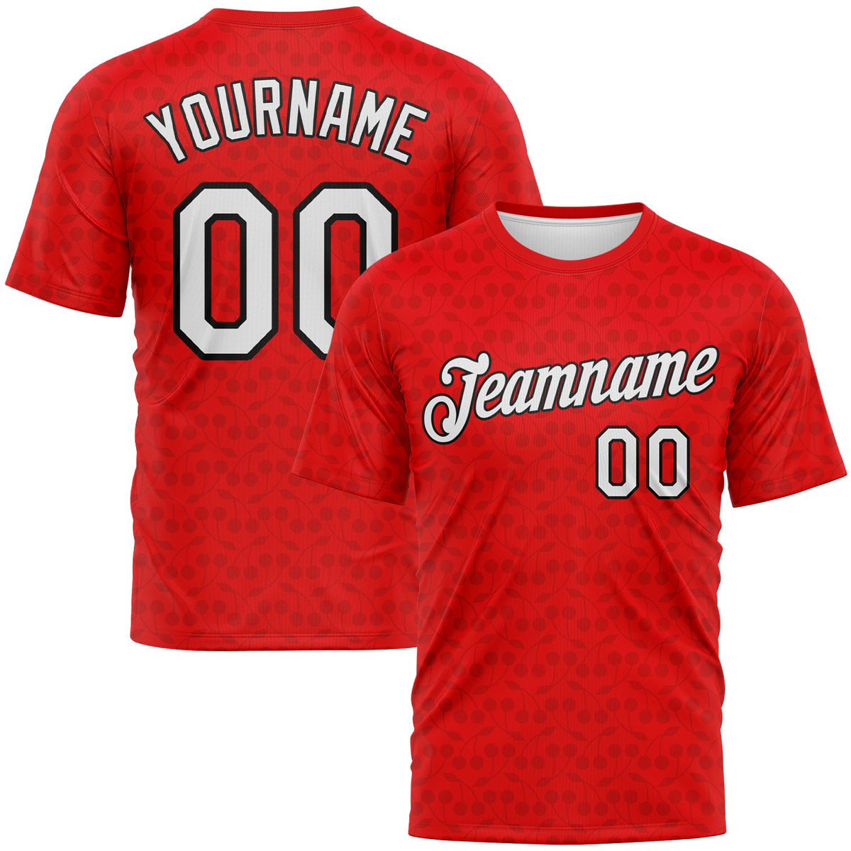 Custom Fire Red White-Black Tone-on-Tone Minimalist Sytle Performance T-Shirt