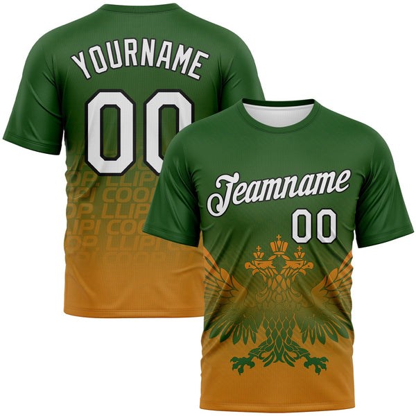 Custom Green White Texas Orange-Black Aguila Imperial Eagle Performance T-Shirt