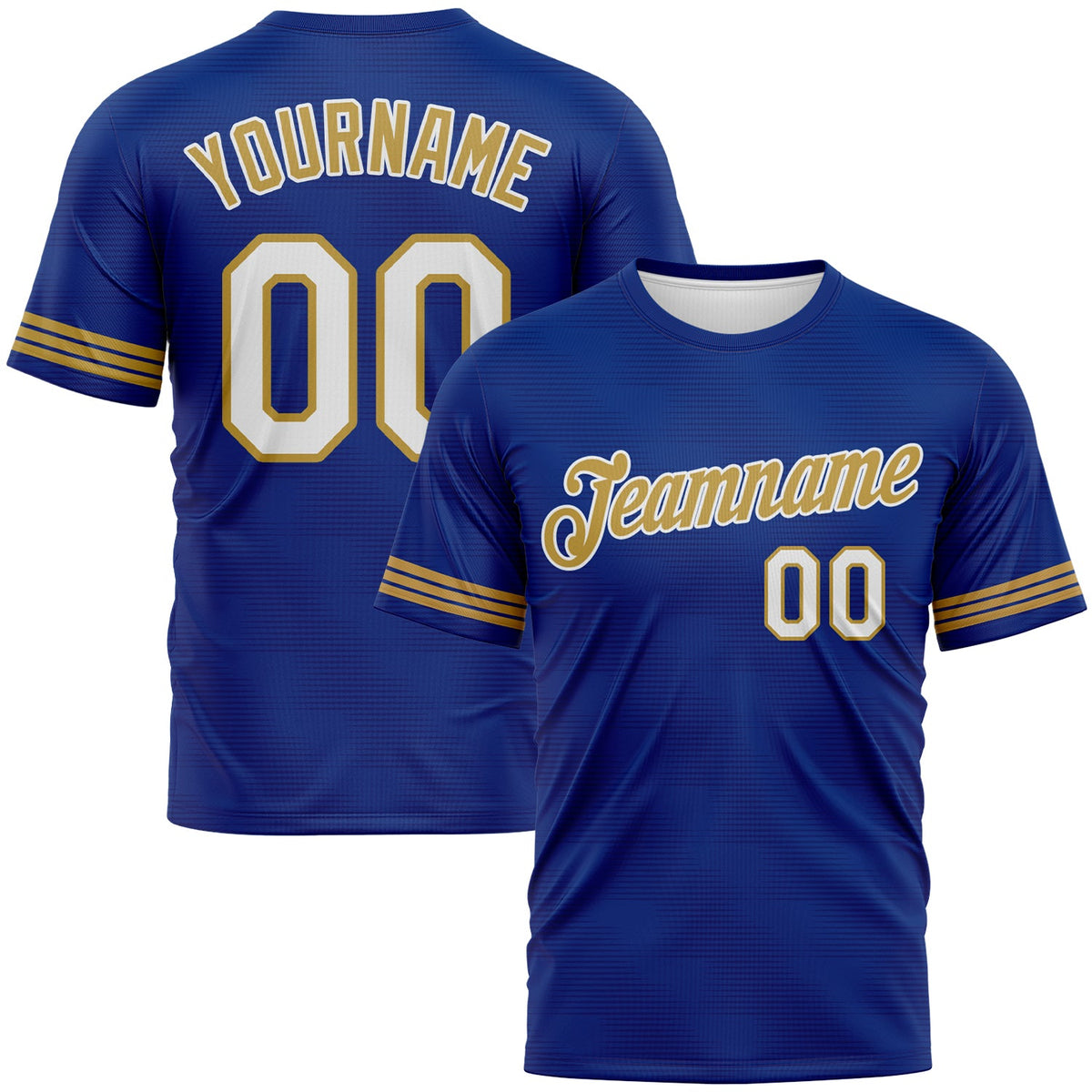 Custom Royal White-Old Gold Phantom Subtle Grid Performance T-Shirt