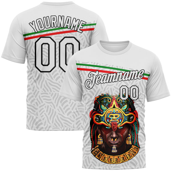 Custom White Gray-Black Azteca Performance T-Shirt
