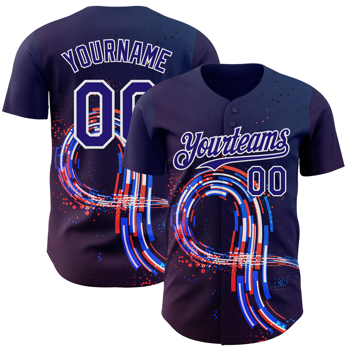 Custom Purple Dark Purple-White Autism Acceptance Infinity Authentic Baseball Jersey