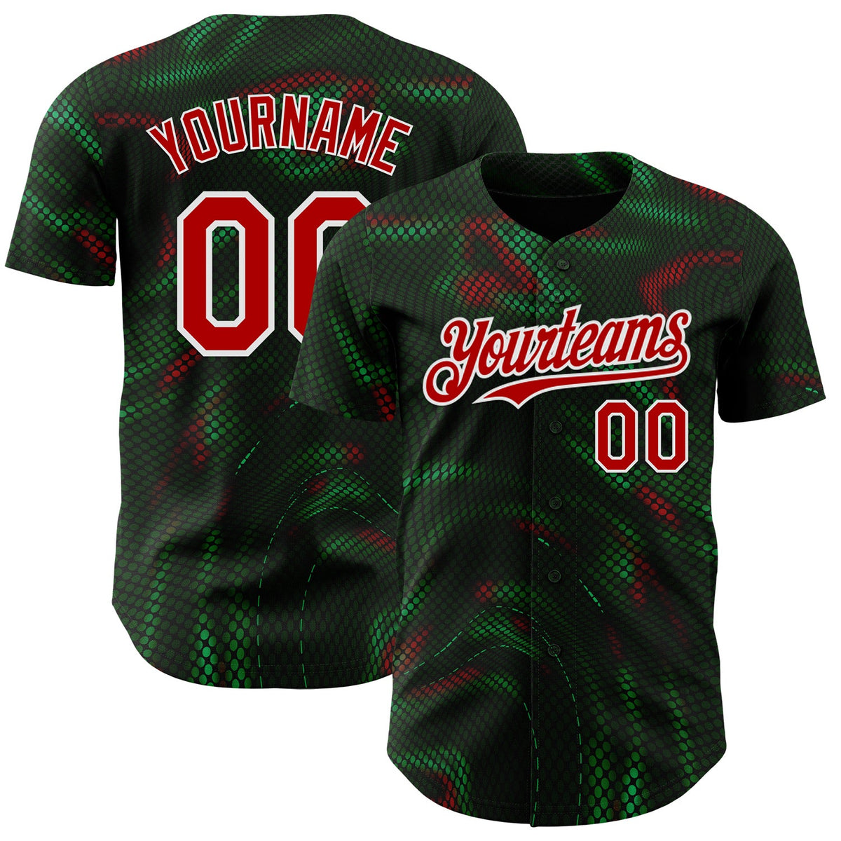 Custom White Red-Green Portugal Style Authentic Baseball Jersey