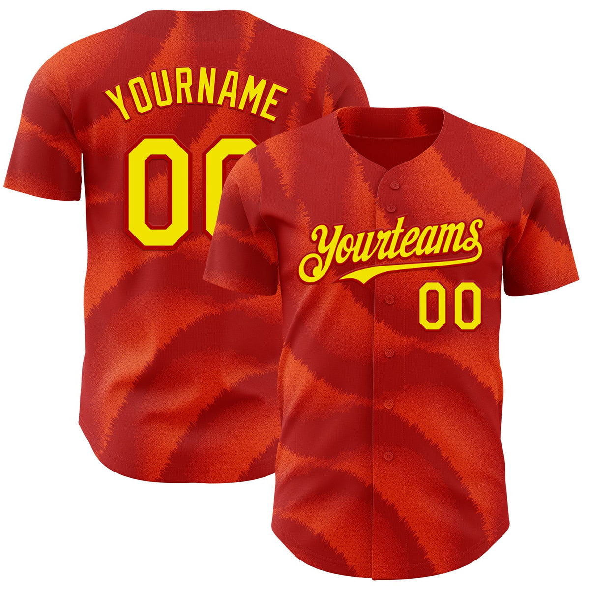 Custom Red-Light Yellow Spain Style Authentic Baseball Jersey
