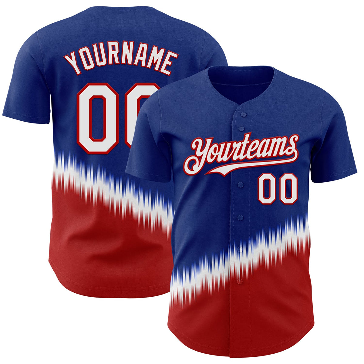 Custom Royal White-Red USA Style Authentic Baseball Jersey