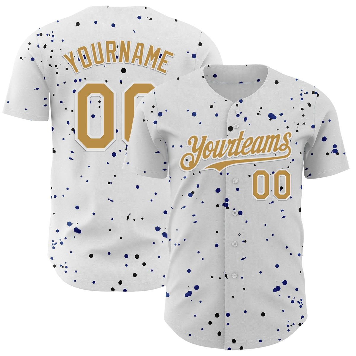 Custom White Old Gold Royal-Black USA Style Authentic Baseball Jersey