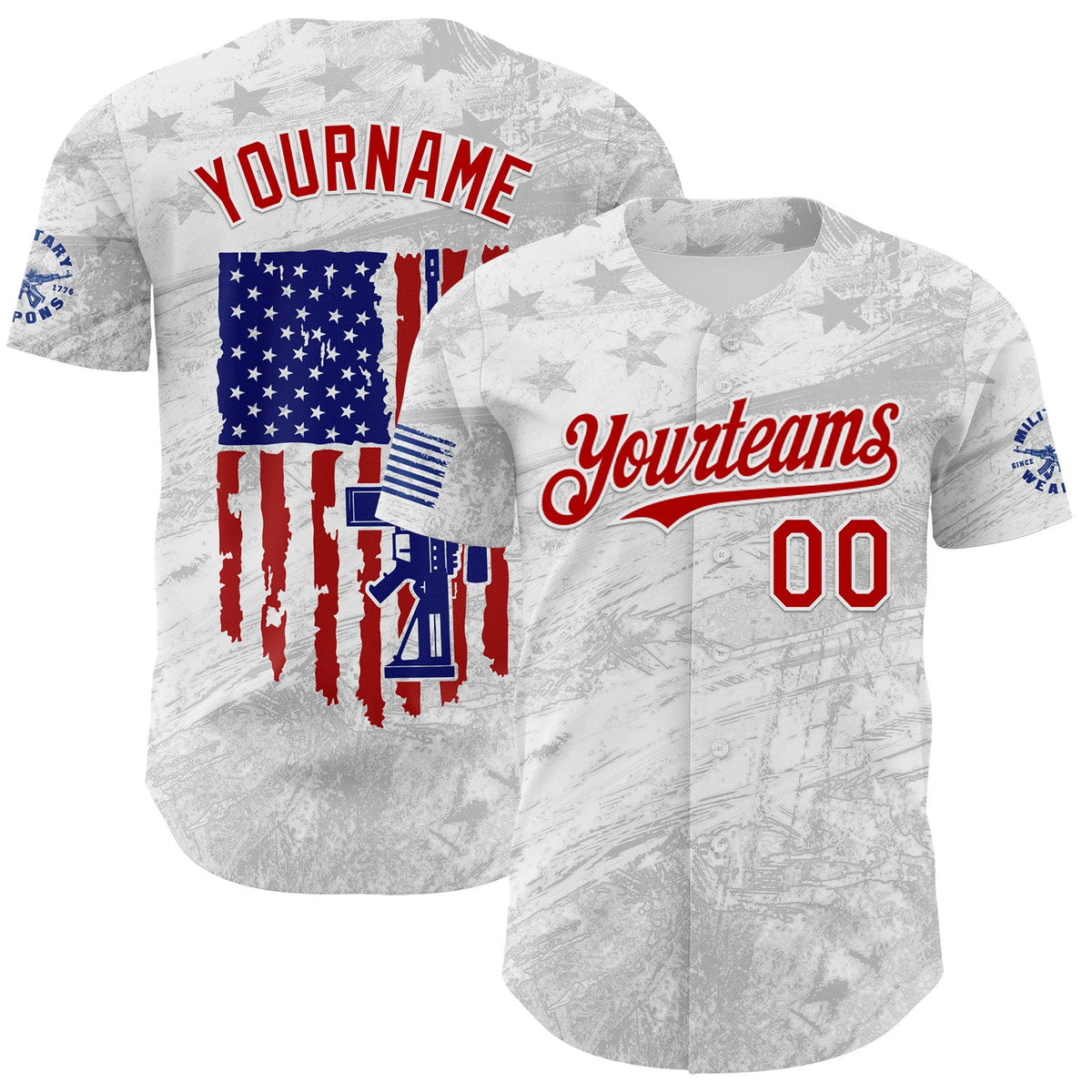 Custom White-Red USA 250 Distressed Patriotic Authentic Baseball Jersey